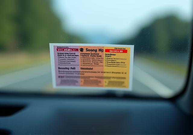 Nahaufnahme einer österreichischen Autobahnvignette auf einer Windschutzscheibe.